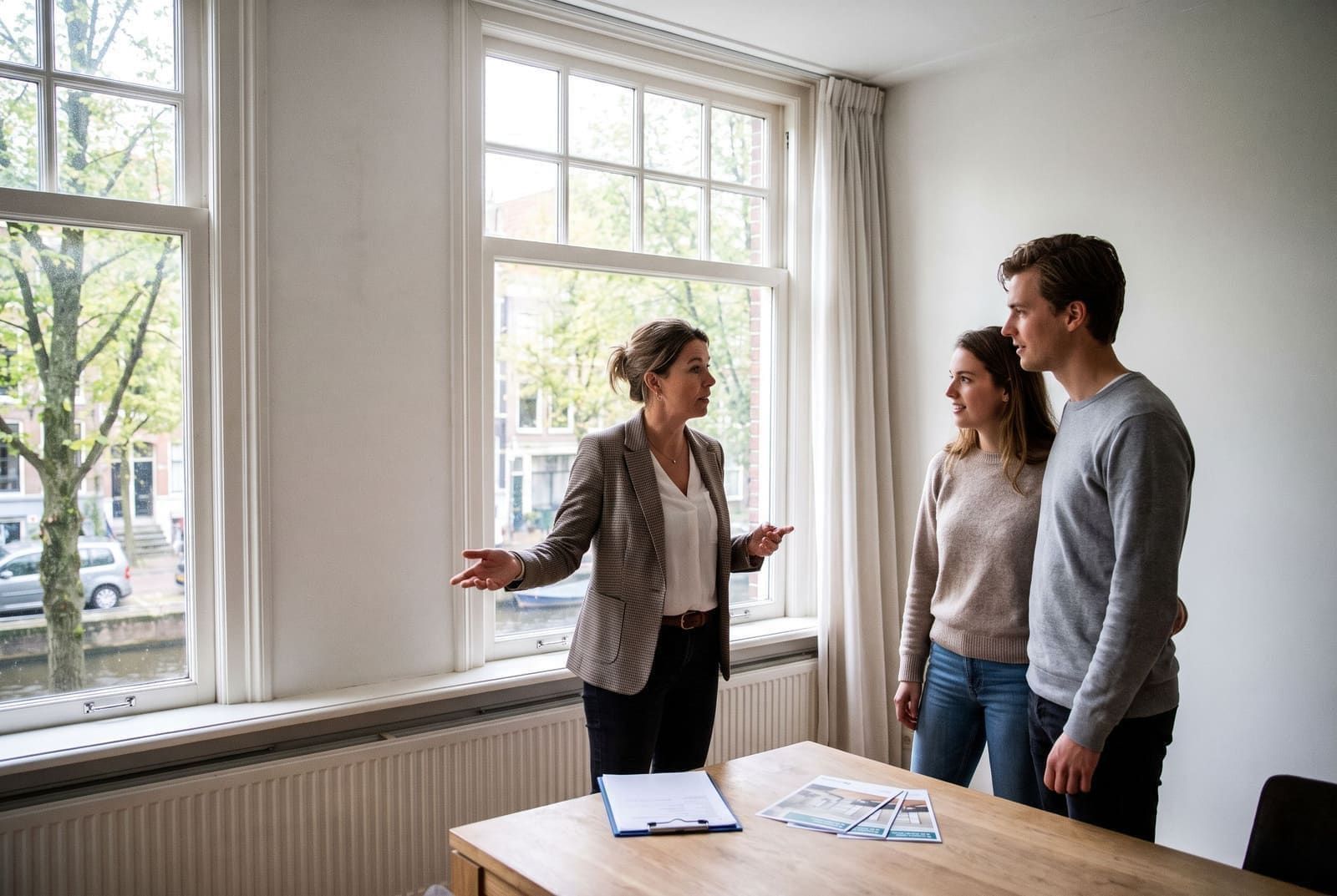Viewing an apartment with a consultant present